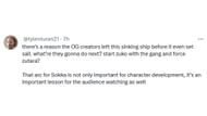 Netizens criticize the streaming platform for removing Sokka's sexist personality from the live-action Avatar series (Image via X/@tylerduran21)